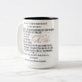 Happy 1st Birthday as my Mommy With Baby elephant Zweifarbige Tasse (Vorderseite Links)