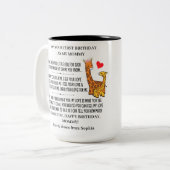 Happy 1st Birthday as my Mommy With Baby Giraffe Zweifarbige Tasse (Vorderseite Links)