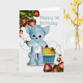 Happy 1st Birthday Boy Karte (Gelbe Blume)