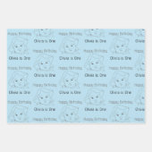 Happy 1st Birthday Custom Baby Face Portrait Geschenkpapier Set (Vorderseite 3)
