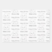 Happy 1st Birthday Custom Baby Face Portrait Geschenkpapier Set (Vorderseite 2)