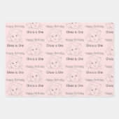 Happy 1st Birthday Custom Baby Face Portrait Geschenkpapier Set (Vorderseite)