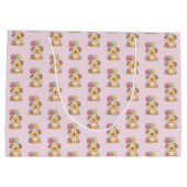 Happy 1st Birthday Gift Wrap, Custom Puppy Große Geschenktüte (Rückseite)