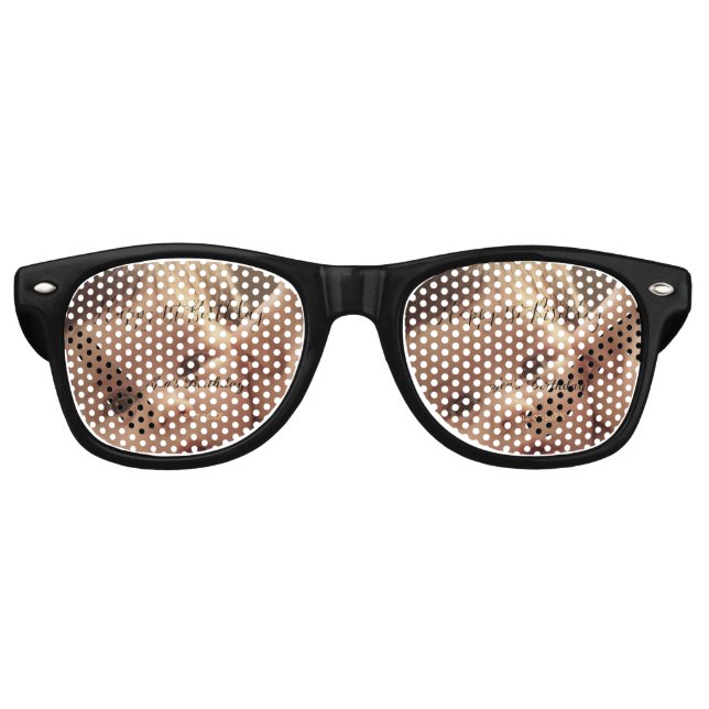 Happy 1st birthday name photo date stylish calligr partybrille (Vorderseite)