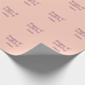 Happy 1st birthday orange purple boho retro name geschenkpapier (Ecke)