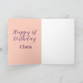 Happy 1st birthday orange purple boho retro name  karte (Innenseite)