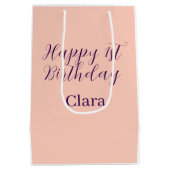 Happy 1st birthday orange purple boho retro name  mittlere geschenktüte (Rückseite)