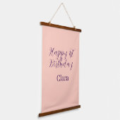 Happy 1st birthday orange purple boho retro name  wandteppich mit holzrahmen (Gewinkelt)