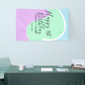 Happy 1st birthday pink green blue acrylic pour  banner (Messeveranstaltung)