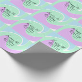 Happy 1st birthday pink green blue acrylic pour  geschenkpapier (Ecke)