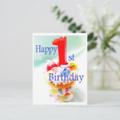 Happy 1st Birthday Postkarte (Stehend Vorderseite)