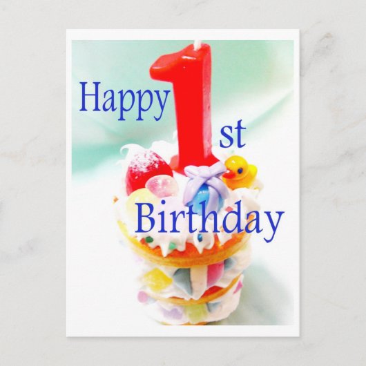 Happy 1st Birthday Postkarte (Vorderseite)