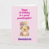 Happy 1st Birthday Special Granddaughter, Custom Karte (Vorderseite)