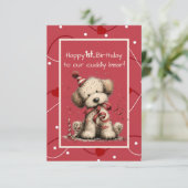 Happy 1st. Birthday to Our Cuddly Bear Einladung (Stehend Vorderseite)