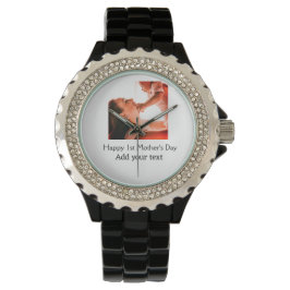 Happy 1st Mother's Day Beste Mutter je Foto-Name h Armbanduhr