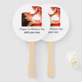 Happy 1st Mother's Day Beste Mutter je Foto-Name h Fächer (Vorne und Hinten)