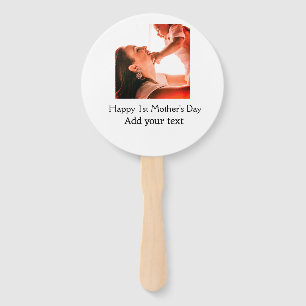 Happy 1st Mother's Day Beste Mutter je Foto-Name h Fächer