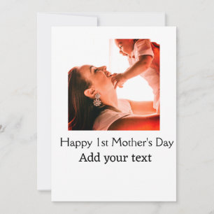 Happy 1st Mother's Day Beste Mutter je Foto-Name h Feiertagskarte