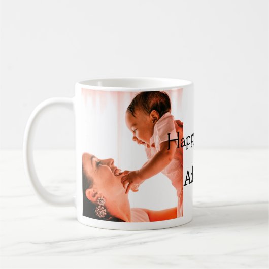 Happy 1st Mother's Day Beste Mutter je Foto-Name h Kaffeetasse (Links)
