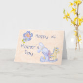 Happy 1st Mother's Day Card Blue Karte (Gelbe Blume)