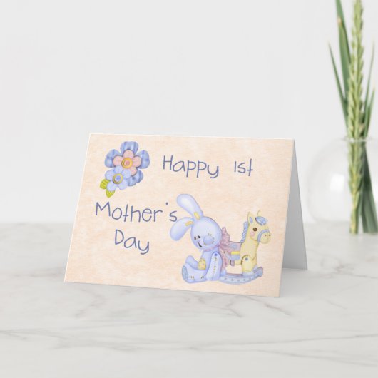 Happy 1st Mother's Day Card Blue Karte (Vorderseite)
