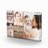 Happy 1st Mother's Day Rustic Wood 6 Photo Collage Fotoblock (Rechts)