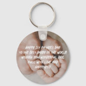 Happy 1st väterlichen Tag Foto stilvoll Schlüsselanhänger (Rückseite)