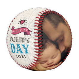 Happy 1st Vathers Day Vintag Map Vater Baby Foto Baseball