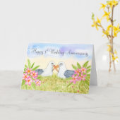 Happy 1st Wedding Anniversary  Laysan Albatross Karte (Gelbe Blume)