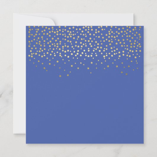 Happy 2024 - Blue & Imitate Gold Script & Confetti (Rückseite)