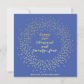 Happy 2024 - Gold Script & Wreath New Year Card (Vorderseite)