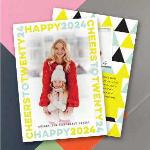 Happy 2025 Blocks Frame Typografy New Year Foto Feiertagskarte