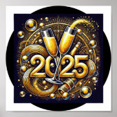 Happy 2025 Digitaler Download - Perfekt für DTF Poster (Vorne)