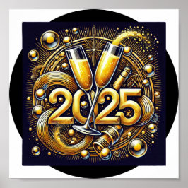 Happy 2025 Digitaler Download - Perfekt für DTF Poster