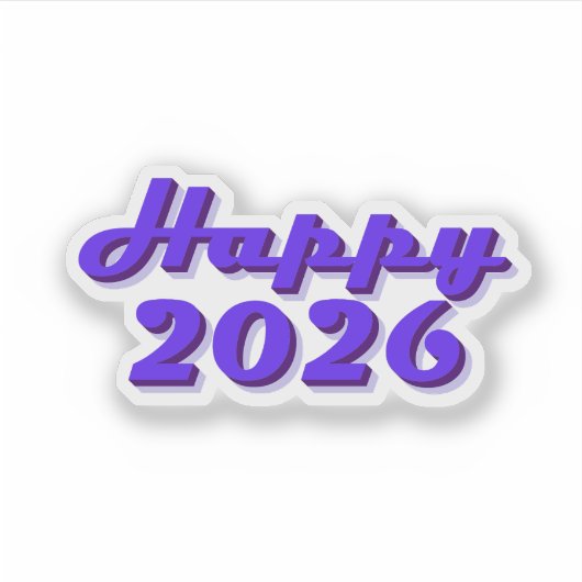 Happy 2026 aufkleber (Vorderseite)