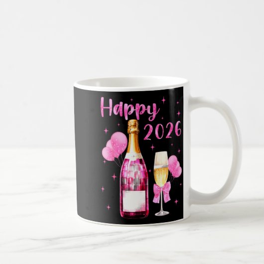 Happy 2026 Cheers To A New Year 2026 Champagne Coq Kaffeetasse (Rechts)