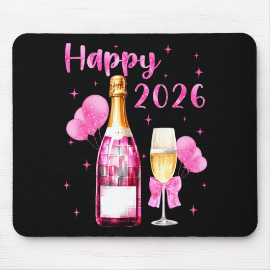 Happy 2026 Cheers To A New Year 2026 Champagne Coq Mousepad (Vorne)