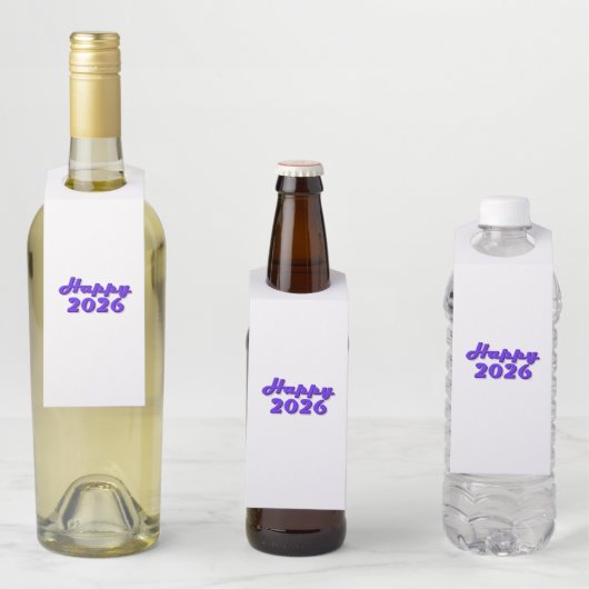 Happy 2026 flaschenanhänger (Beispiel)