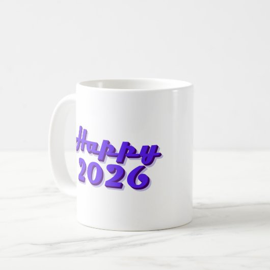 Happy 2026 kaffeetasse (Vorderseite Links)
