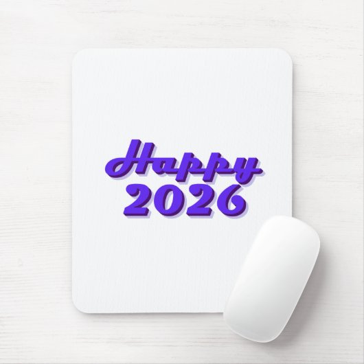 Happy 2026 mousepad (Mit Mouse)