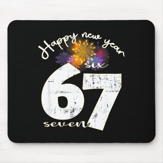 Happy 2026 New Year's Eve Party 67 Six Seven Meme  Mousepad (Vorne)