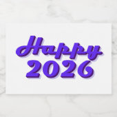 Happy 2026 schaumweinetikett (Einzelnes Label)