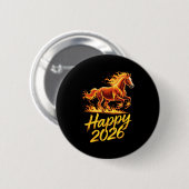 Happy 2026 Year Of The Horse Chinese Zodiac New Ye Button (Vorne & Hinten)