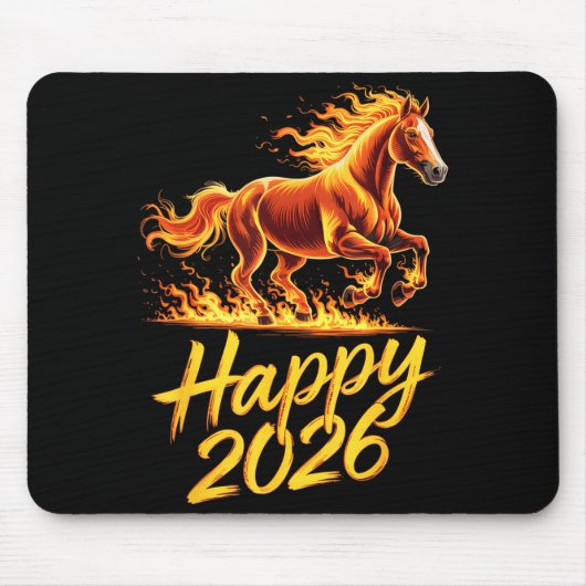 Happy 2026 Year Of The Horse Chinese Zodiac New Ye Mousepad (Vorne)