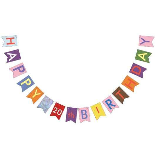 Happy 20. Geburtstag bunting Fahnen Wimpelkette (Alle)