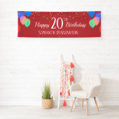 Happy 20. Geburtstag Confetti und Balloons Banner (Insitu)