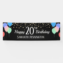 Happy 20. Geburtstag Confetti und Balloons Banner