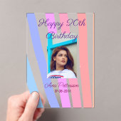 Happy 20. Geburtstag Regenbogen rustikale Boho Lin Acryleinladungen (Insitu (Handheld))