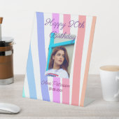 Happy 20. Geburtstag Regenbogen rustikale Boho Lin Sockelschild (In SItu)