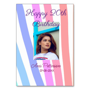 Happy 20. Geburtstag Regenbogen rustikale Boho Lin Tischnummer